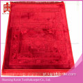 Vison de luxo 3D Velvet Islamic Prayer Rug-Red